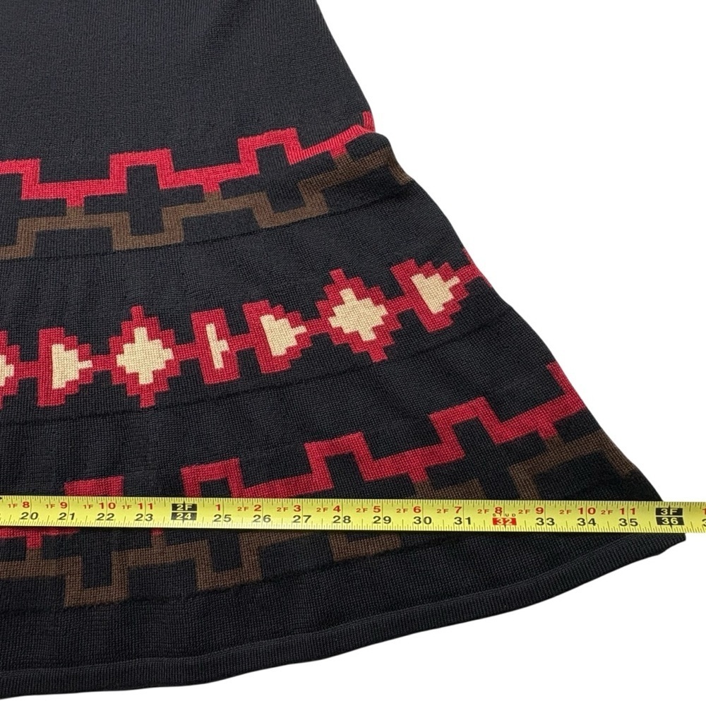 Ralph Lauren LRL Wool Southwestern Inspired Geo Fit & Flare Midi Dress Size L - Picture 8 of 10